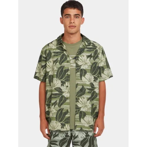 O'Neill O Neill Print Shirt Férfi Ing 36078-Green Dusty Flower