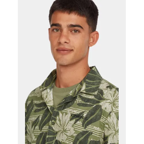 O'Neill O Neill Print Shirt Férfi Ing 36078-Green Dusty Flower