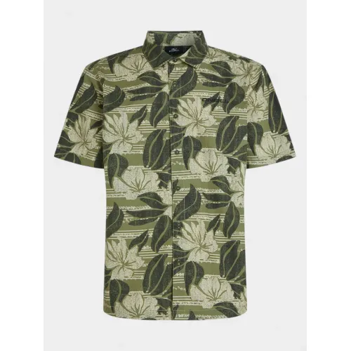 O'Neill O Neill Print Shirt Férfi Ing 36078-Green Dusty Flower