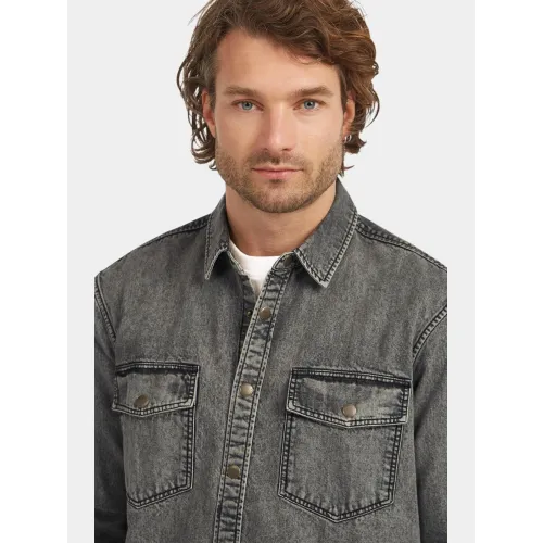 O'Neill O riginals Denim Shirt Férfi Ing 19010-Black Out