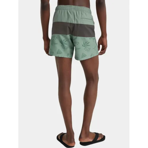 O'Neill Mix & Match Cali Block 15   Swim Shorts Férfi Beachshort 36058-Green Vintage Surfer