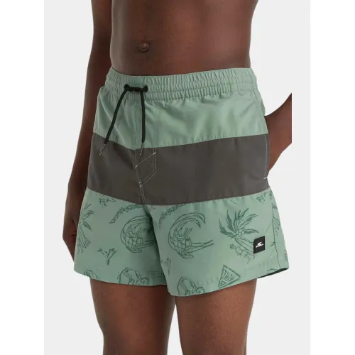 O'Neill Mix & Match Cali Block 15   Swim Shorts Férfi Beachshort 36058-Green Vintage Surfer