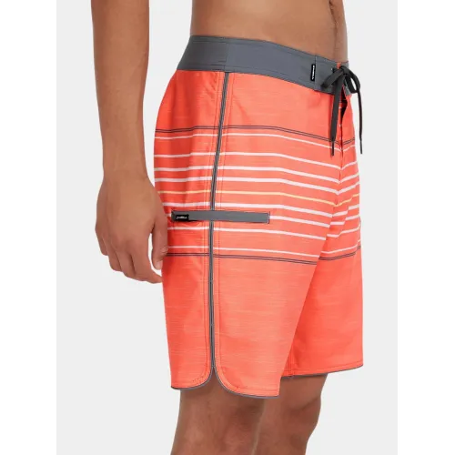 O'Neill Hyperfreak Heat Stripe Scallop 18  Boardshorts Férfi Beachshort 32541-Peach Echo Heat Stripe