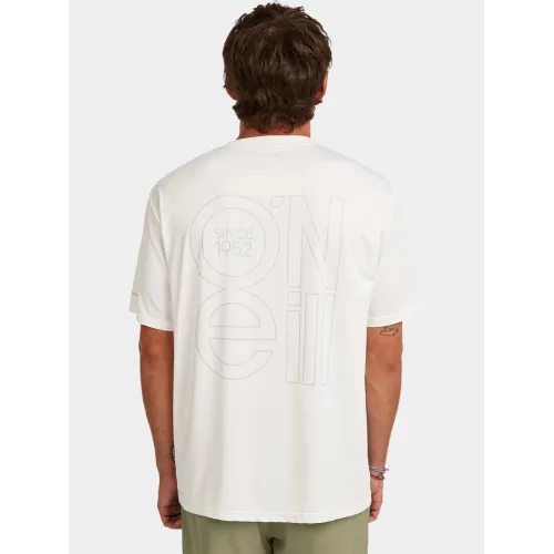 O'Neill O Neill Hybrid Upf Polygiene Back Print T-Shirt Férfi Póló 11010-Snow White