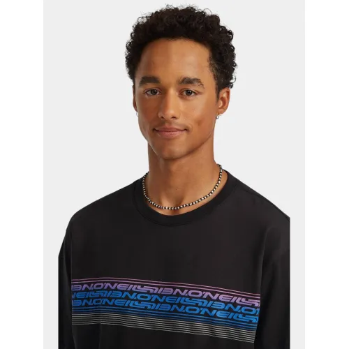 O'Neill O Neill Logo Stripe T-Shirt Férfi Póló 19010-Black Out