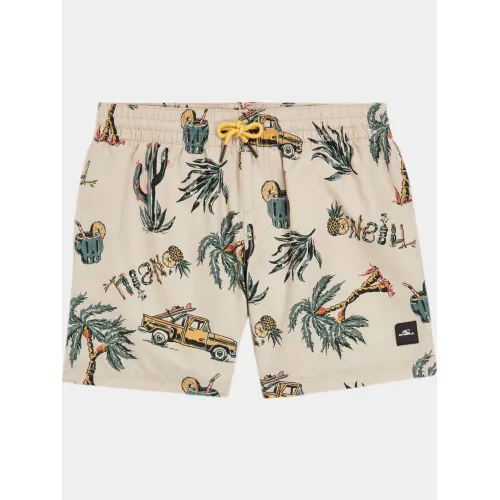 O'Neill Mix & Match Cali Print 13   Swim Shorts Junior-Gyerek Beachshort 37530-Beige Venice Beach
