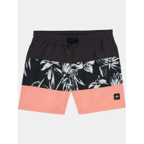 O'Neill Mix & Match Cali Block 13   Swim Shorts Junior-Gyerek Beachshort 39064-Black/White Tonal Tropicana