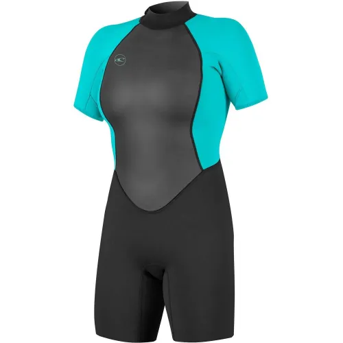 O'Neill WMS REACTOR-2 2MM BACK ZIP S/S SPRING O'Neill WMS REACTOR-2 2MM BACK ZIP S/S SPRING Női Neoprén Z94-BLACK/LIGHT AQUA