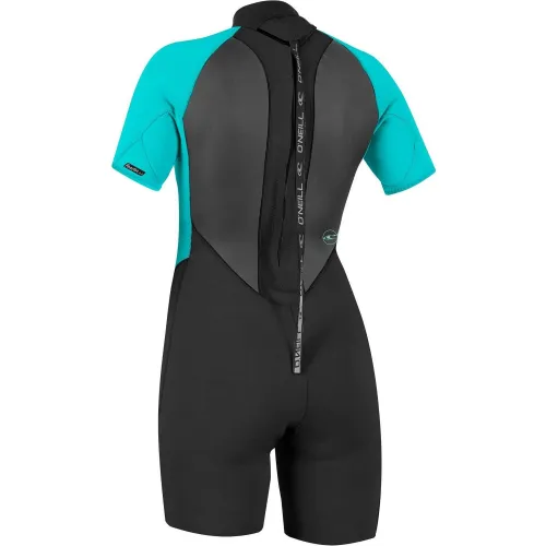 O'Neill WMS REACTOR-2 2MM BACK ZIP S/S SPRING O'Neill WMS REACTOR-2 2MM BACK ZIP S/S SPRING Női Neoprén Z94-BLACK/LIGHT AQUA