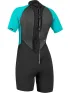 O'Neill WMS REACTOR-2 2MM BACK ZIP S/S SPRING O'Neill WMS REACTOR-2 2MM BACK ZIP S/S SPRING Női Neoprén Z94-BLACK/LIGHT AQUA