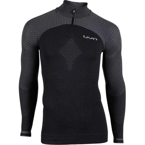 UYN Man Running Alpha Shirt LG_SL Zip Up Férfi Sport felső B600-Blackboard/Charcoal