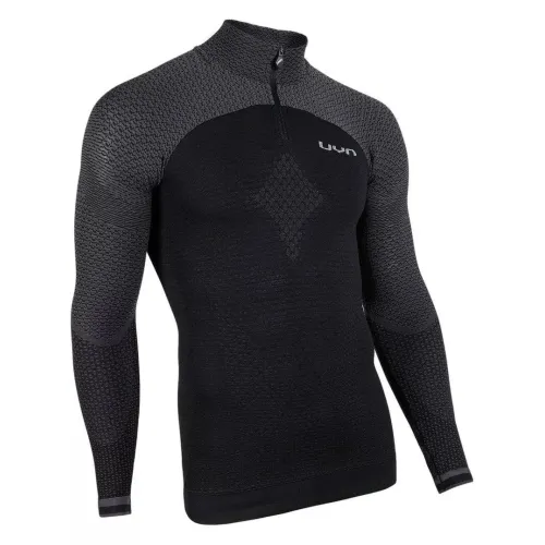 UYN Man Running Alpha Shirt LG_SL Zip Up Férfi Sport felső B600-Blackboard/Charcoal