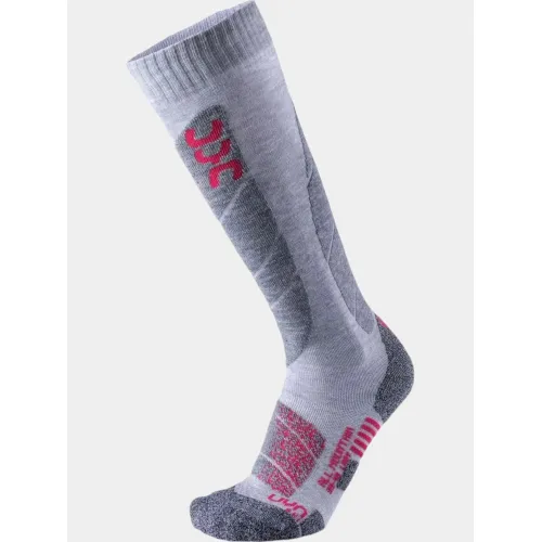 UYN WOMAN SKI ALL MOUNTAIN SOCKS Kiegészítő Zokni G725-Light Grey Melange/Coral
