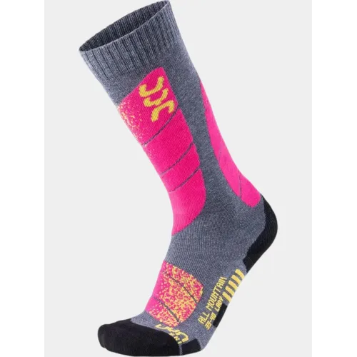 UYN WOMAN SKI ALL MOUNTAIN SOCKS Kiegészítő Zokni G943-Medium Grey Melange/Pink