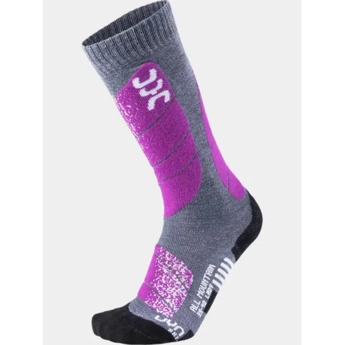 UYN WOMAN SKI ALL MOUNTAIN SOCKS Kiegészítő Zokni G944-Medium Grey Melange/Purple