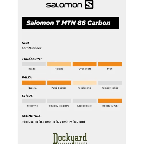 Salomon T MTN 86 CARBON + Skins Férfi Síléc 600PG-Pastel Neon Green/Black