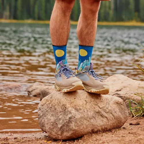 Smartwool Hike Targeted Cushion Mountain Myth Prin Kiegészítő Zokni 092-Deep Navy