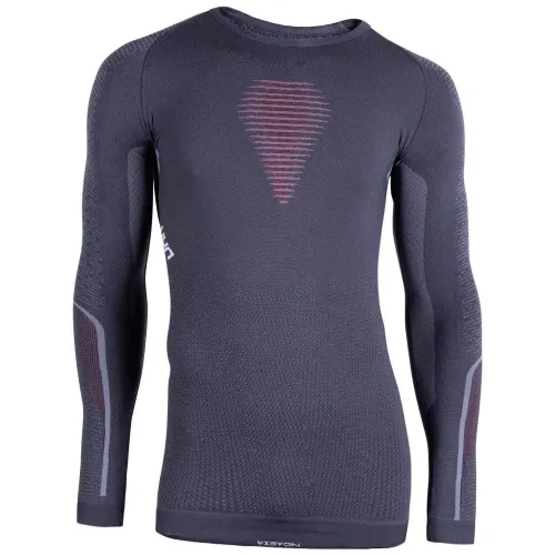 UYN Man Visyon Uw Shirt Lg Sl Férfi Aláöltözet G982-Charcoal Red White