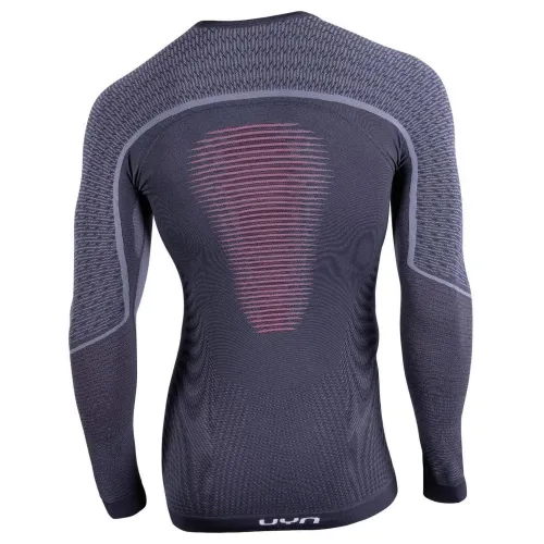 UYN Man Visyon Uw Shirt Lg Sl Férfi Aláöltözet G982-Charcoal Red White