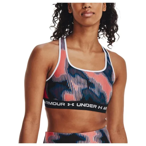 Under Armour Ua Crossback Mid Print Under Armour Ua Crossback Mid Print Női Sportmelltartó 963-Bubble Peach