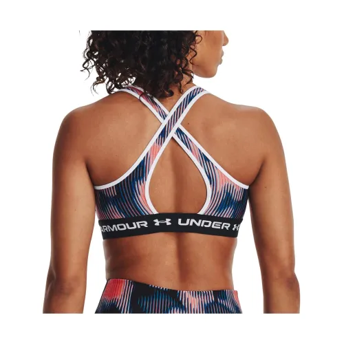 Under Armour Ua Crossback Mid Print Under Armour Ua Crossback Mid Print Női Sportmelltartó 963-Bubble Peach