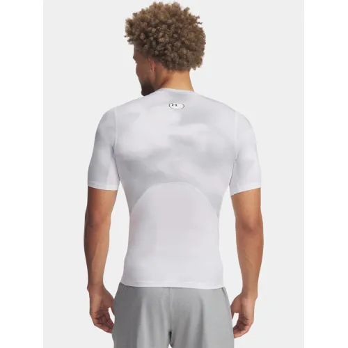 Under Armour UA HG Armour Printed SS Férfi Sport felső 101-White-Halo Gray-Black